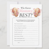 Invitation Baby Shower. ballons ours en peluche Fille Qui Con (Devant)