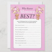 Invitation Baby Shower. ballons ourses Fille Qui Connaît Mama (Devant)