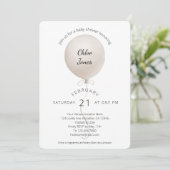 Invitation Baby shower ballotte beige moderne (Debout devant)