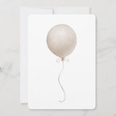 Invitation Baby shower ballotte beige moderne (Dos)