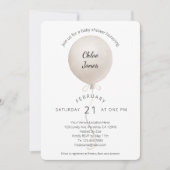 Invitation Baby shower ballotte beige moderne (Devant)