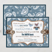 Invitation Baby shower Bandanna Print Cowboy (Devant / Derrière)