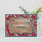 Invitation Baby shower Bandanna Print Cowboy (Debout devant)