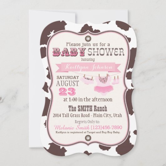 Invitation Baby shower Bandanna Tutu (Devant)
