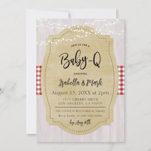 Invitation Baby shower barbecue Baby-Q (Devant)