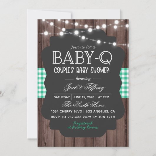 Invitation Baby shower barbecue Baby-Q (Devant)