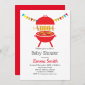 Invitation baby shower barbecue, barbecue, barbecue grill bar (Devant / Derrière)