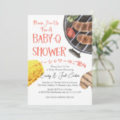 Invitation Baby shower barbecue bébé barbecue Grill Aquarelle (Debout devant)