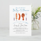 Invitation Baby shower barbecue bébéQ Grill Ustensile En vich (Debout devant)