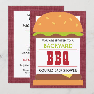 Invitation Baby Shower Barbecue de jardin