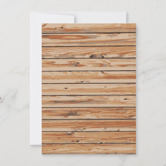 Invitation Baby shower barbecue en bois rustique (Dos)