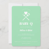 Invitation Baby shower barbecue moderne Simple Mint Green (Devant)