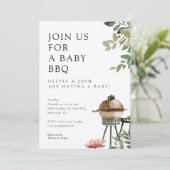Invitation Baby shower barbecue Neutre hommes-femmes (Debout devant)