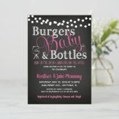 Invitation Baby shower barbecue pour tableau noir pour filles (Debout devant)