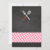 Invitation Baby shower barbecue rose En vichy (Dos)