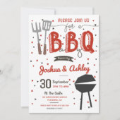 Invitation Baby shower barbecue rouge BaByQ BBQ (Devant)
