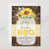 Invitation Baby shower barbecue Sunflower Baby Q Douche pour (Devant)