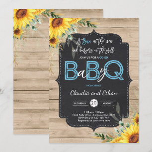 Invitation Baby shower barbecue Sunflower Baby Q Douche pour