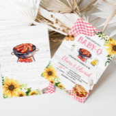 Invitation Baby shower barbecue tournesol rose