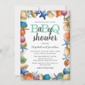 Invitation Baby shower barbecue Tropical Beach (Devant)