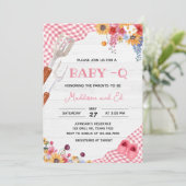 Invitation Baby Shower Barbeque Rose (Debout devant)