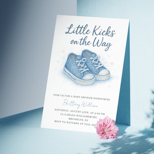 Invitation Baby shower Basket Blue Baby