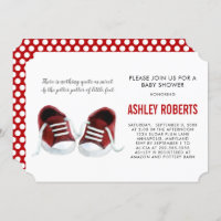 Baby shower Basket rouge Invitation, garçon ou fil