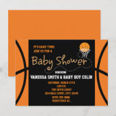 Invitation Baby shower BASKETBALL Typographie Partie Invitati (Devant / Derrière)