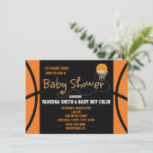 Invitation Baby shower BASKETBALL Typographie Partie Invitati (Debout devant)