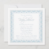 Invitation Baby shower Bassinet Bleu Bébé doux (Dos)