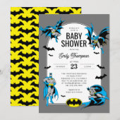 Invitation Baby shower Batman personnalisé (Devant / Derrière)