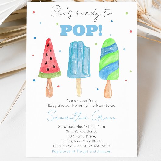 Invitation Baby Shower Bâtonnet Bleu