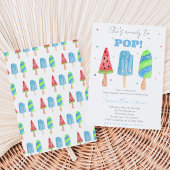 Invitation Baby Shower Bâtonnet Bleu
