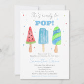 Invitation Baby Shower Bâtonnet Bleu (Devant)