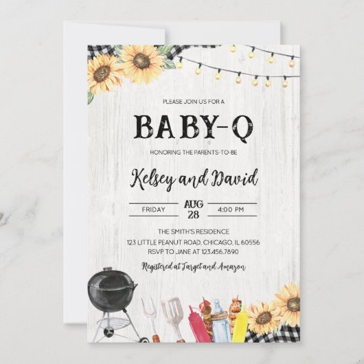 Invitation Baby shower BBQ (Devant)