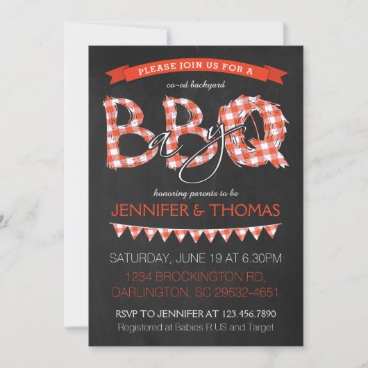 Invitation Baby shower BBQ (Devant)