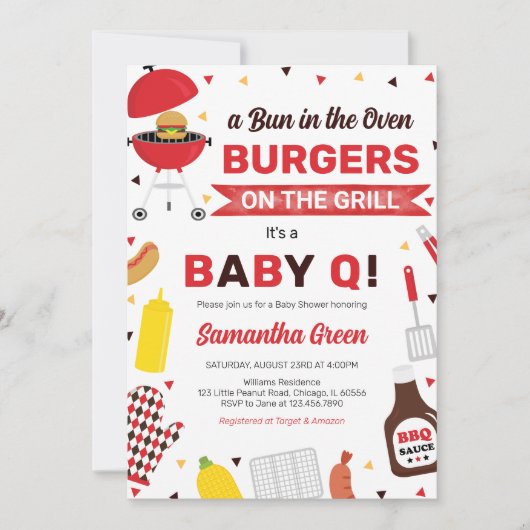 Invitation Baby shower BBQ (Devant)