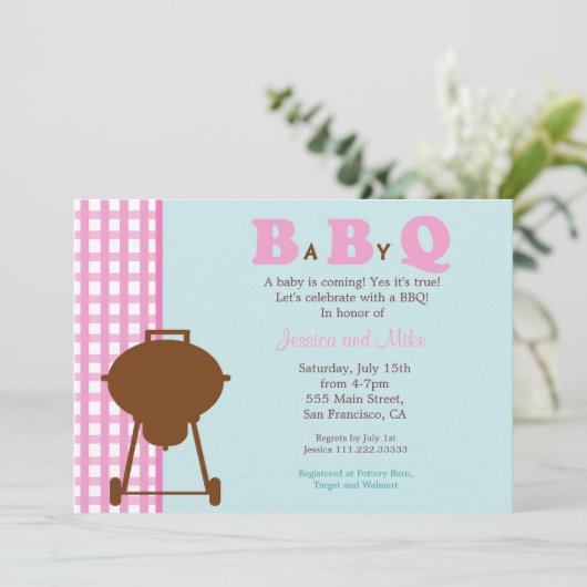 Invitation Baby shower BBQ (Debout devant)