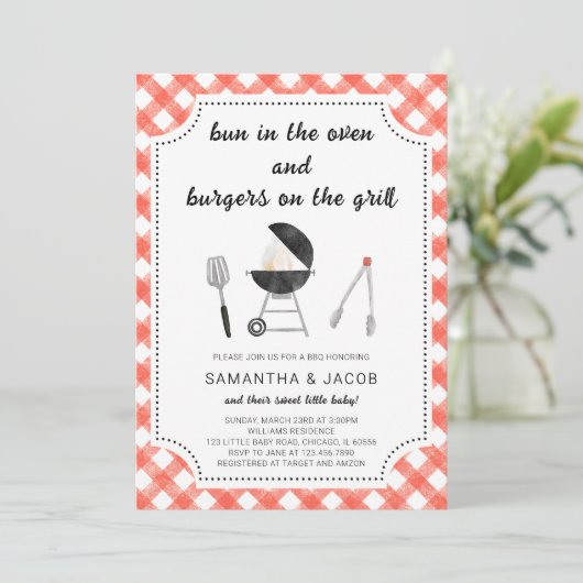 Invitation Baby shower BBQ (Debout devant)
