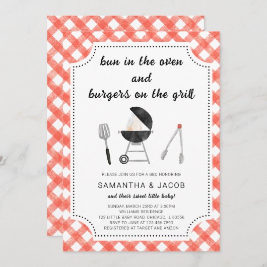 Invitation Baby shower BBQ (Devant / Derrière)