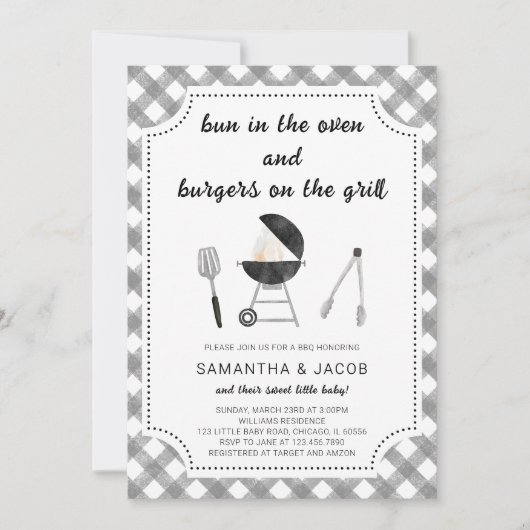 Invitation Baby shower BBQ (Devant)