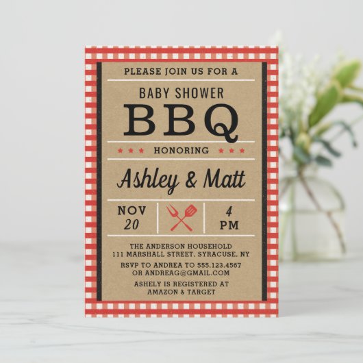Invitation Baby shower BBQ (Debout devant)