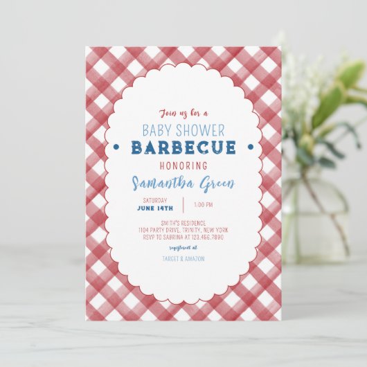 Invitation Baby shower BBQ (Debout devant)