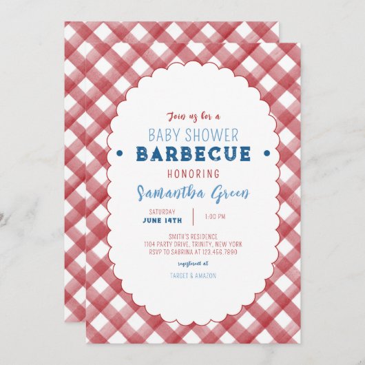 Invitation Baby shower BBQ (Devant / Derrière)