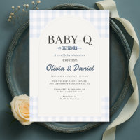 Invitation Baby Shower BBQ Baby-Q carreaux de ging