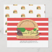 Invitation Baby shower BBQ Baby Q Jardin Hamburger (Devant / Derrière)