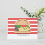 Invitation Baby shower BBQ Baby Q Jardin Hamburger (Debout devant)