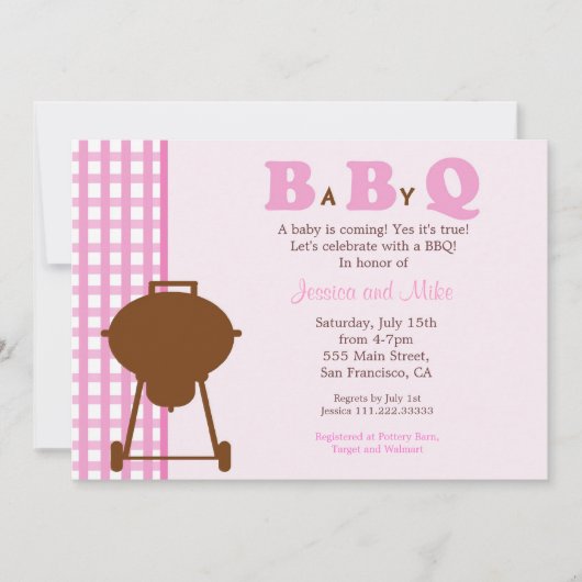 Invitation Baby shower BBQ BaByQ (Devant)