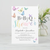 Invitation Baby Shower BBQ | Barbecue Arc-en-ciel Pastel (Debout devant)