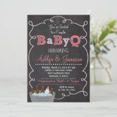 Invitation Baby shower BBQ BBQ pour couples (Debout devant)
